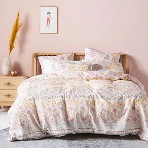 Anthropologie Organic Cotton Angela Duvet Cover Queen
